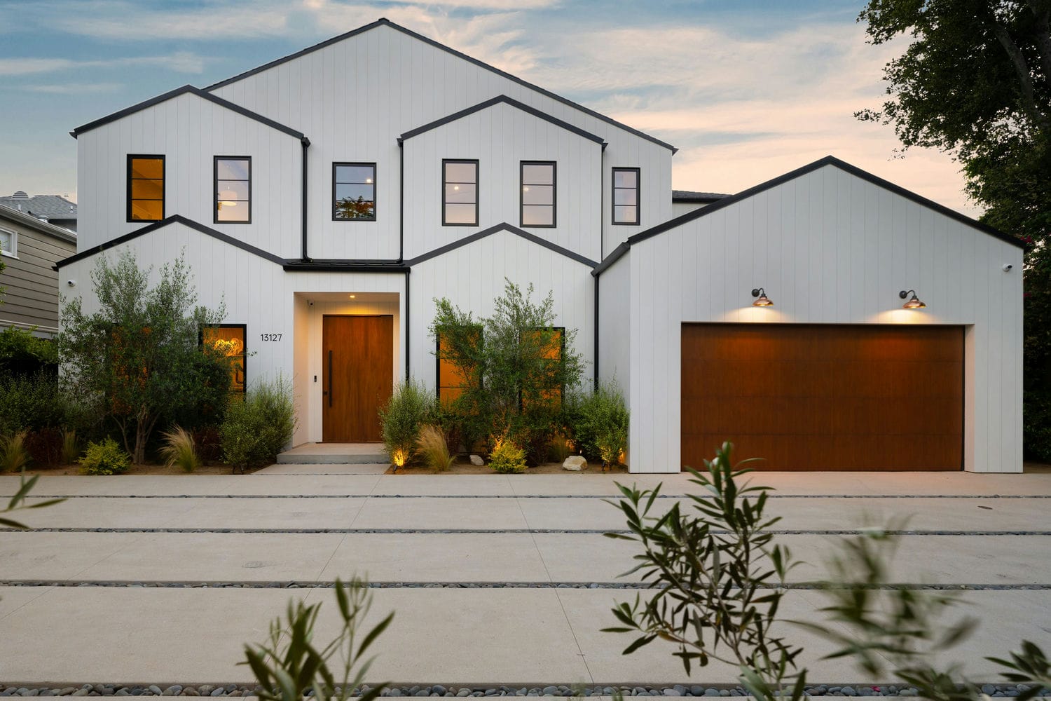 modern residential home exterior with siding and exterior finishing carpentry details