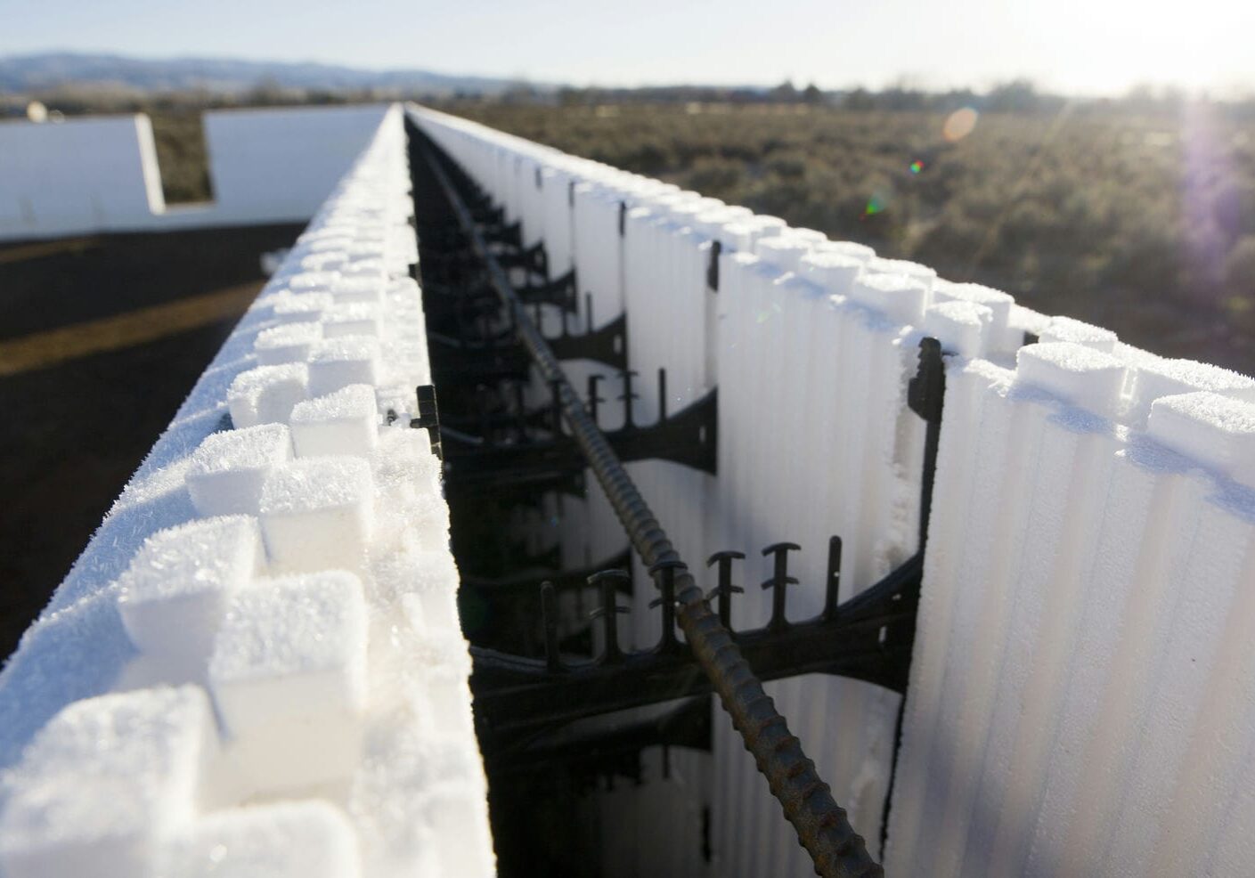 cast-in-place concrete wall created using commercial formwork system